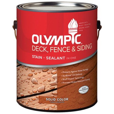OLYMPIC 53201A-01 Gallon White Tint Base, Deck Fence & Siding Stain OL574285